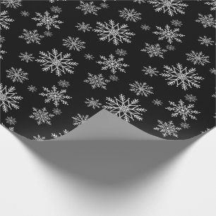 Black and White Snowflake Wrapping Paper
