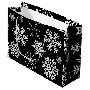 Black and White Snowflakes Holiday Art Gift Bag