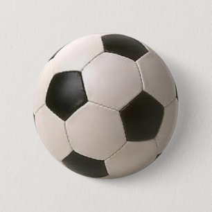 Black and White Soccer Ball 6 Cm Round Badge