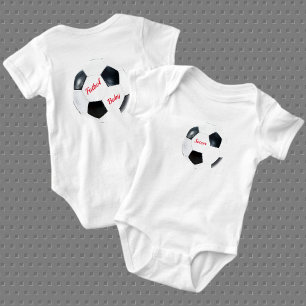 Black and White Soccer Ball Baby Bodysuit