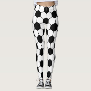 Black and white Soccer ball pattern Leggings