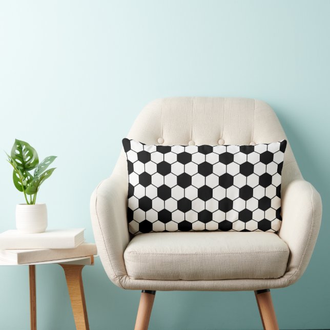 Black and white Soccer ball pattern Lumbar Cushion (Chair)