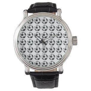 Black and White Soccer Ball Pattern Watch