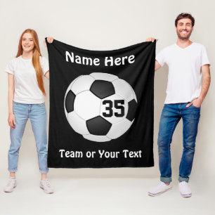 Black and White, Soccer Blankets Personalised