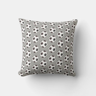 Black And White Soccer Football Ball Print Cushion