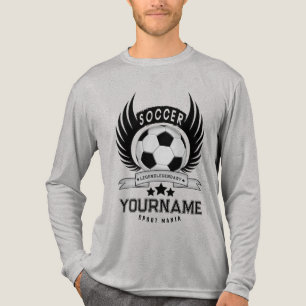 Black And White Soccer Name Design Sport Gifts Tri-Blend Shirt