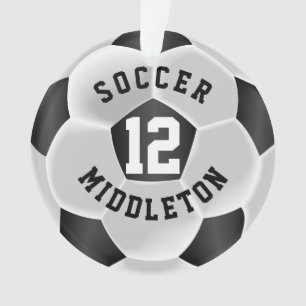 Black and White Soccer Sport Ball Ornament