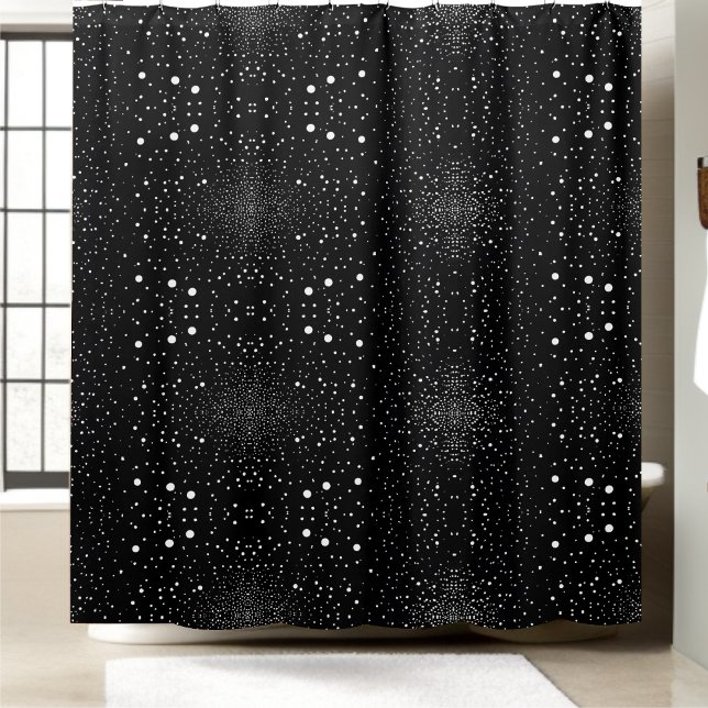 Black and White Space Circle Style 4  Shower Curtain (Creator Uploaded)