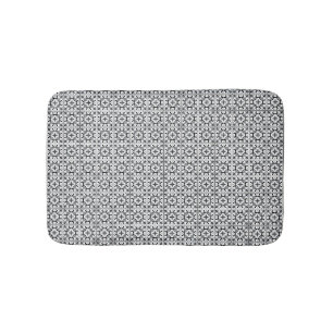 Black and White Spanish Style Tile Bath Mat