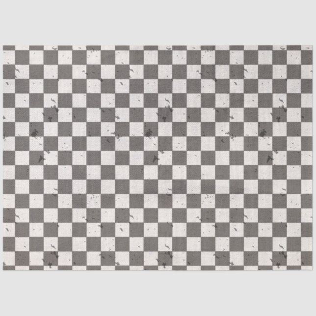 Black and White Speckled Check Decoupage Paper (Front)
