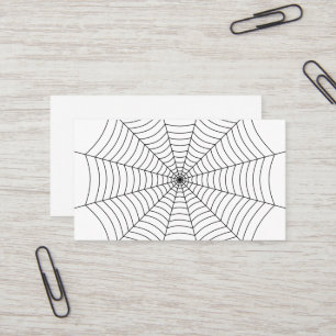 Black and White spider web Halloween pattern Business Card