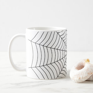 Black and White spider web Halloween pattern Coffee Mug