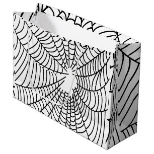 Black and White Spider Web Large Gift Bag