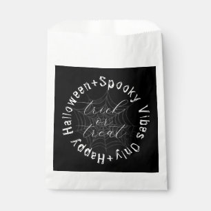 Black and White Spider Web Modern Happy Halloween Favour Bags