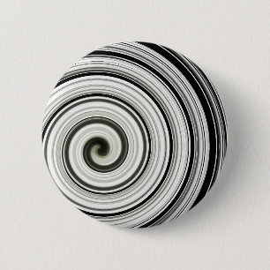 Black and white spiral 6 cm round badge