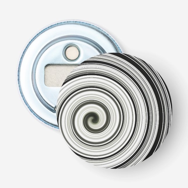 Black and white spiral bottle opener (Front)