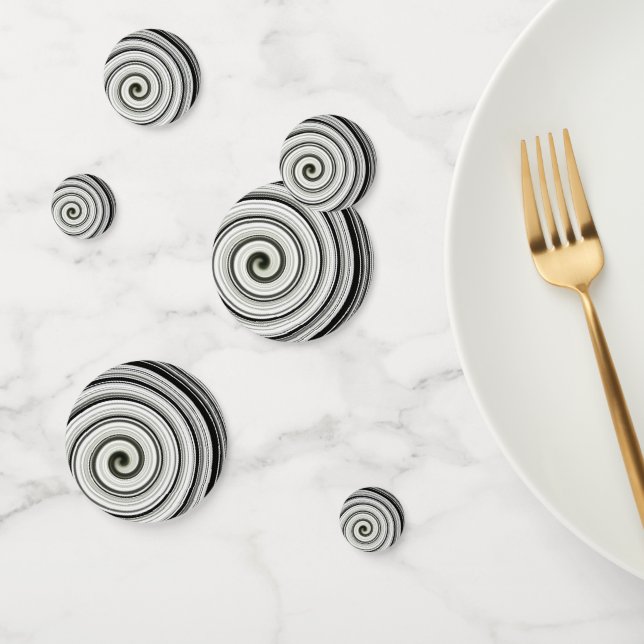 Black and white spiral confetti (Group)