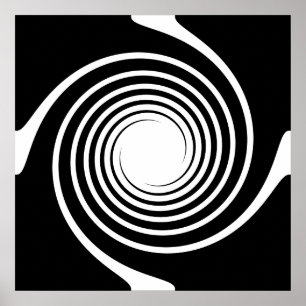 Black and White Spiral Design. Poster