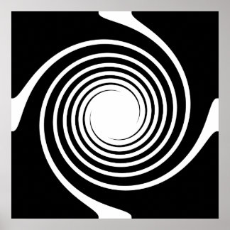 Black and White Spiral Design. Poster