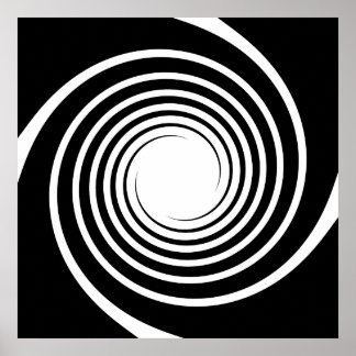 Black and White Spiral Design. Poster
