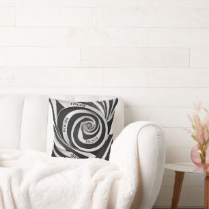 Black and White Spiral "Focus" Cushion