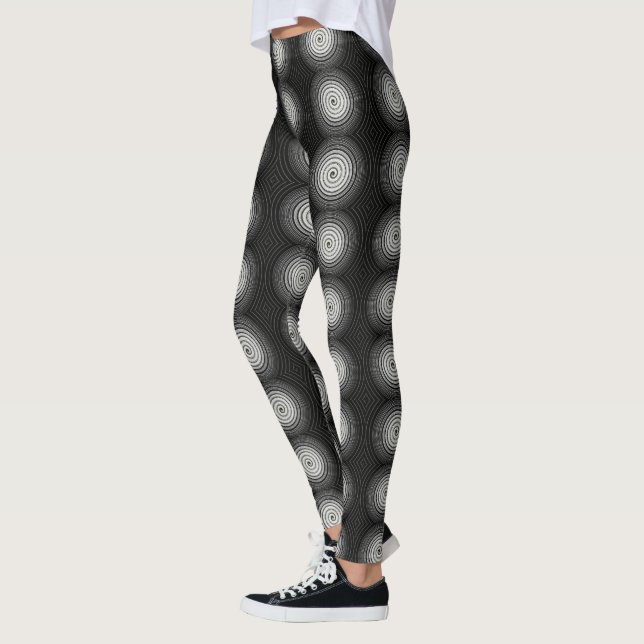 Black And White Spiral Leggings (Left)