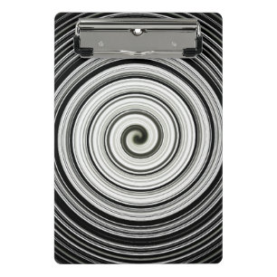 Black And White Spiral Mini Clipboard