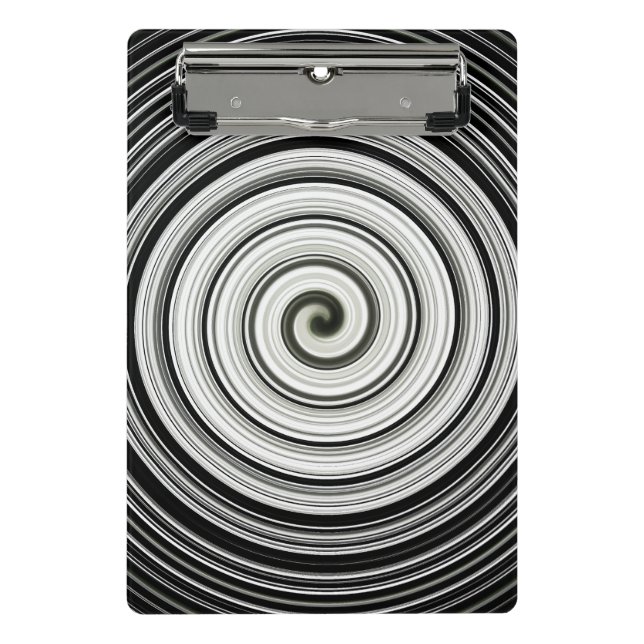 Black And White Spiral Mini Clipboard (Front)
