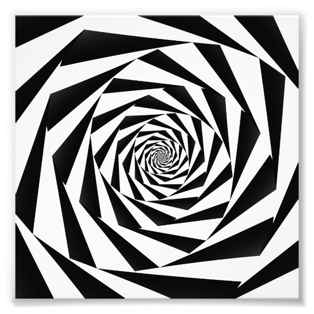 Black and White Spiral Photo Print (Front)