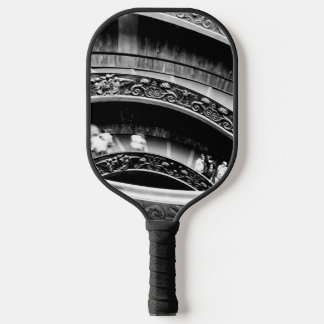 Black and White Spiral Staircase Pickleball Paddle