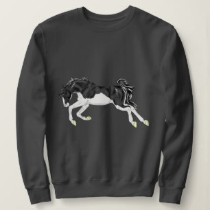 Black and White Splash Overo Horse Sweatshirt