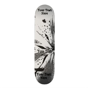 black and white splashes abstract street art style skateboard