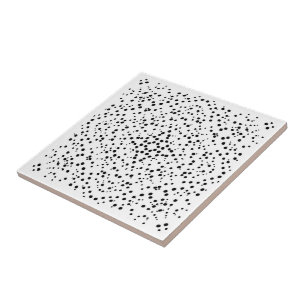 Black And White Splatter Dot Art Pattern Abstract  Tile
