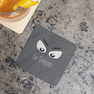 Black and White Spooky Ghost Halloween Coaster