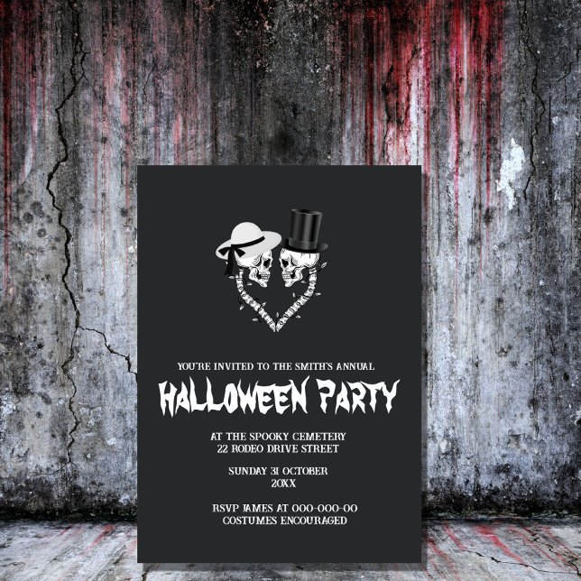 black and white  spooky halloween invitation (Creator Uploaded)
