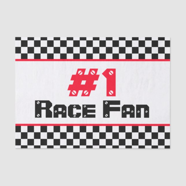 Black and White Sport Inspired Tissue Paper (Front)