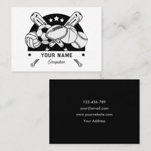 Black and white sports  business card