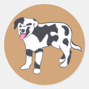 Black and White Spotted Dog Stickers