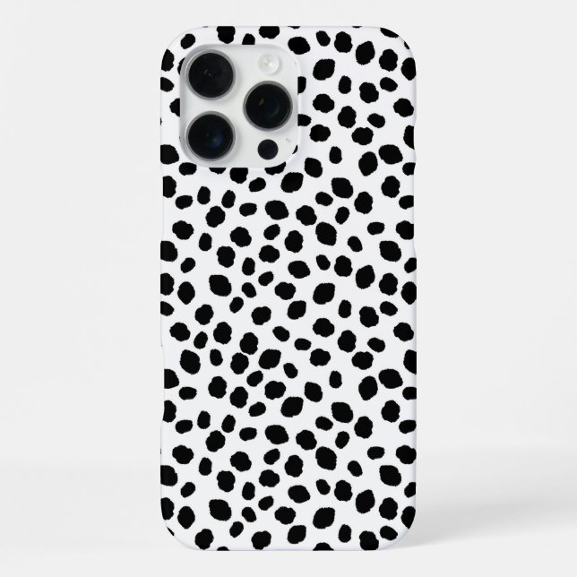 Black and white spotty pattern IPhone case (Back)