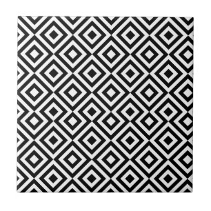 Black And White Square 001 Pattern Tile