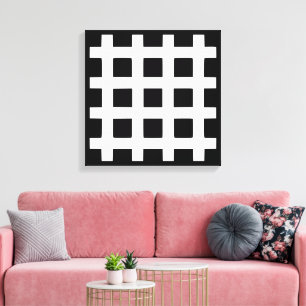black and white square pattern canvas print