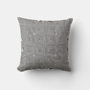 Black and White square seamless geometric pattern Cushion