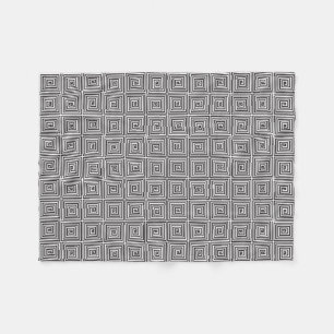 Black and White square seamless geometric pattern Fleece Blanket