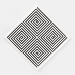 Black and White square seamless geometric pattern Napkin