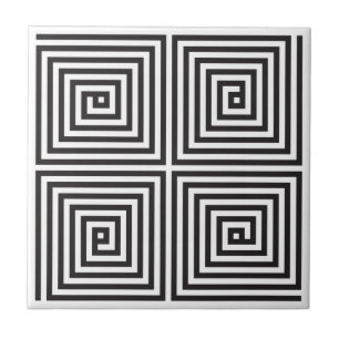 Black and White square seamless geometric pattern Tile