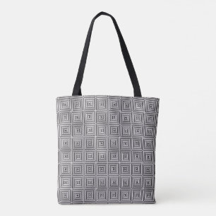 Black and White square seamless geometric pattern Tote Bag