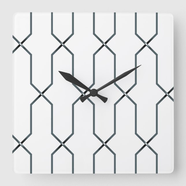 Black and white   square wall clock (Front)