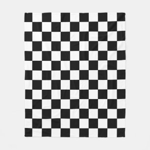 Black and White Squares Checker Blanket