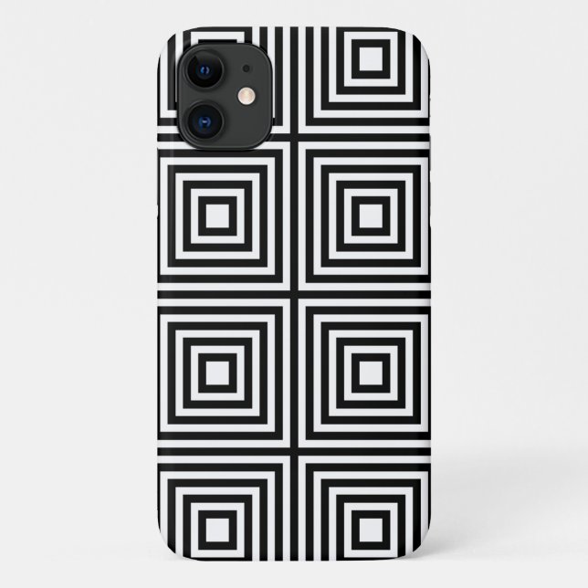Black and White Squares in Squares Case-Mate iPhone Case (Back)