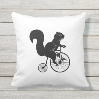 Black and White Squirrel or Chipmunk on a Bike Cushion